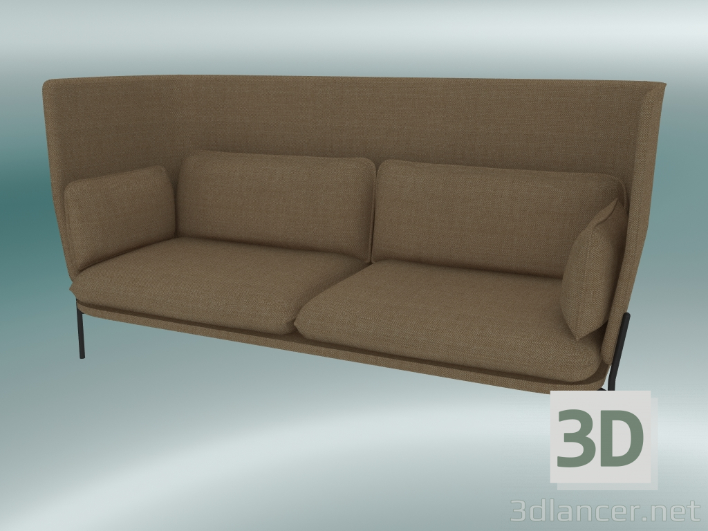 modèle 3D Sofa Sofa (LN7, 90x232 H 115cm, Jambes noires et chaudes, Hot Madison 495) - preview