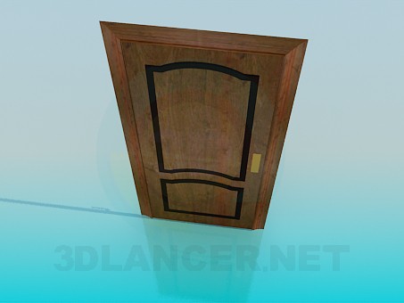 modelo 3D Puerta de madera con una sola manija - escuchar modelo 3D Puerta de madera con una sola manija - escuchar