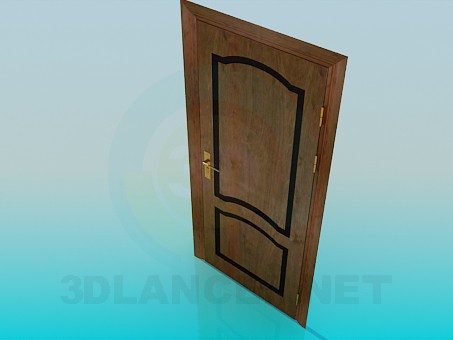 modelo 3D Puerta de madera con una sola manija - escuchar modelo 3D Puerta de madera con una sola manija - escuchar
