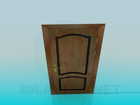 modelo 3D Puerta de madera con una sola manija - escuchar modelo 3D Puerta de madera con una sola manija - escuchar
