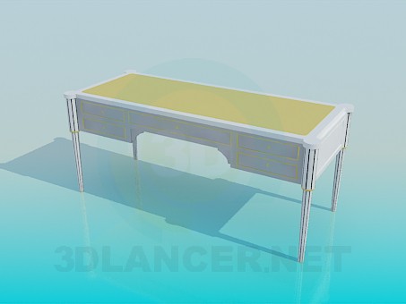 3d model Writing desk with drawers - preview 3d model Writing desk with drawers - preview