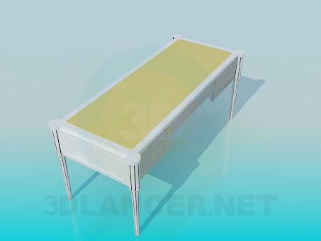 3d model Writing desk with drawers - preview 3d model Writing desk with drawers - preview