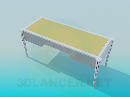 3d model Writing desk with drawers - preview 3d model Writing desk with drawers - preview