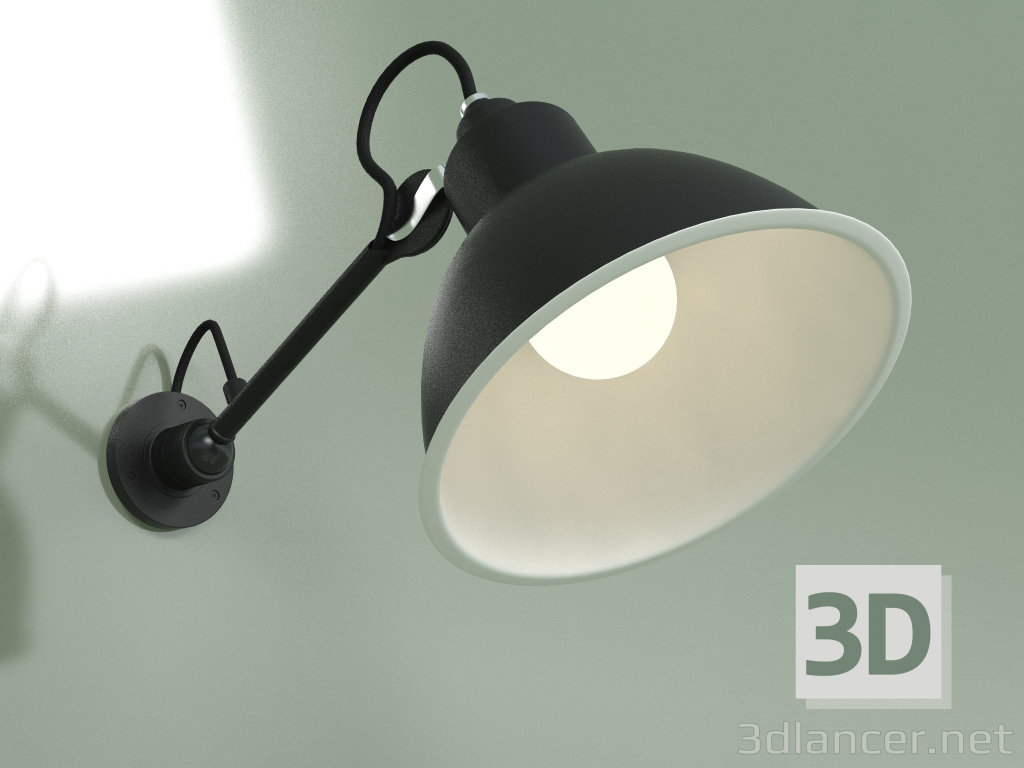 modello 3D Lampada da parete Bernard-Albin Gras Style No. 304 (nero) - anteprima