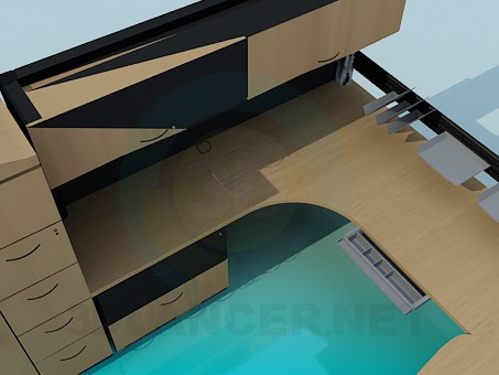 3d модель Комплект меблів для робочого кабінету – превью 3d модель Комплект меблів для робочого кабінету – превью