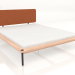 3d модель Ліжко двоспальне Fina з узголів'ям зі шкіри 160Х200 – превью