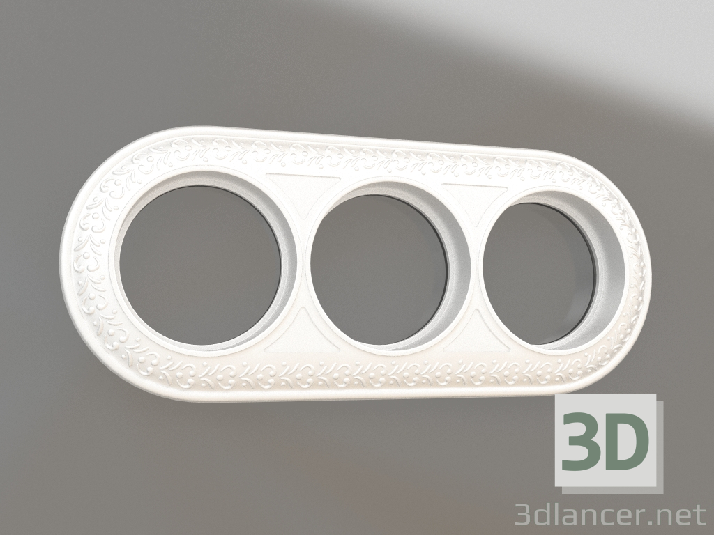 3D Modell Antik Runda Rahmen für 3 Pfosten (Perle) - Vorschau