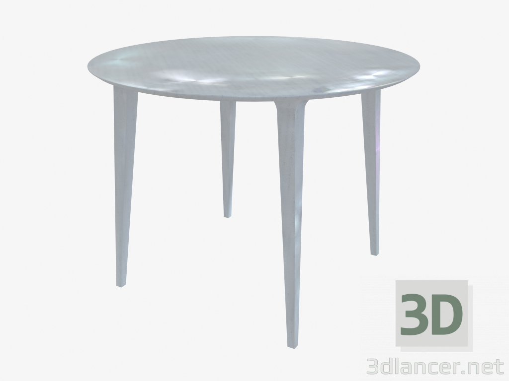 3D Modell Runder Esstisch (Esche weiß lackiert D100) - Vorschau