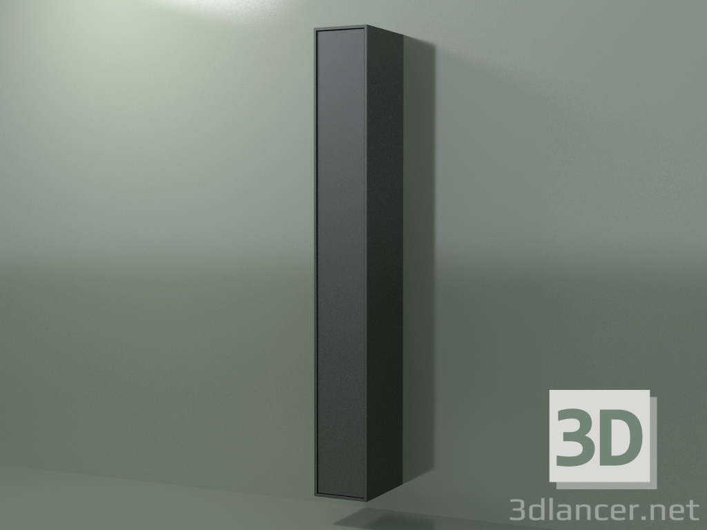 3d model Wall cabinet with 1 door (8BUAFDD01, 8BUAFDS01, Deep Nocturne C38, L 24, P 36, H 192 cm) - preview