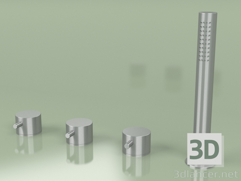 3 डी मॉडल हैंड शॉवर के साथ थ्री-होल मिक्सर और हाइड्रो-प्रोग्रेसिव मिक्सर (12 97, AS) - पूर्वावलोकन