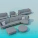 3d model Un conjunto de muebles tapizados - vista previa