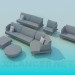 3d model Un conjunto de muebles tapizados - vista previa