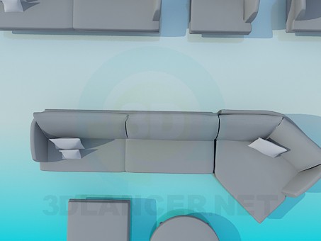 3d модель Комплект мягкой мебели – превью 3d модель Комплект мягкой мебели – превью