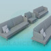 3d model Un conjunto de muebles tapizados - vista previa