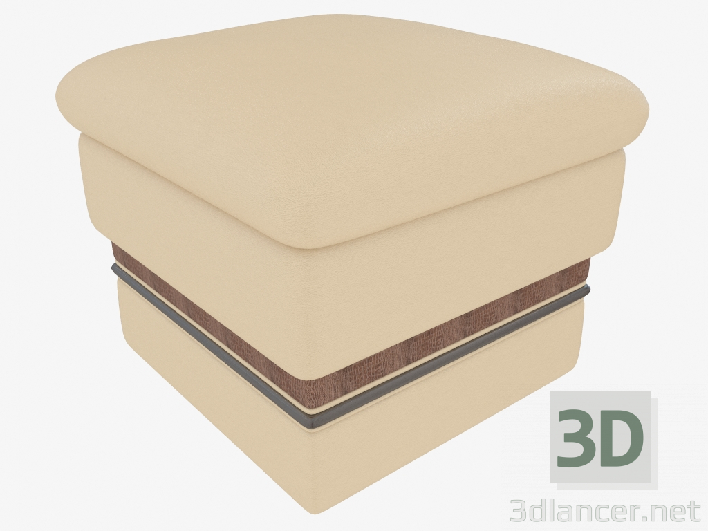 3d model Leather upholstered bench with wheels - preview
