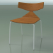 3D Modell Stapelbarer Stuhl 3701 (4 Metallbeine, Teak-Effekt, V12) - Vorschau