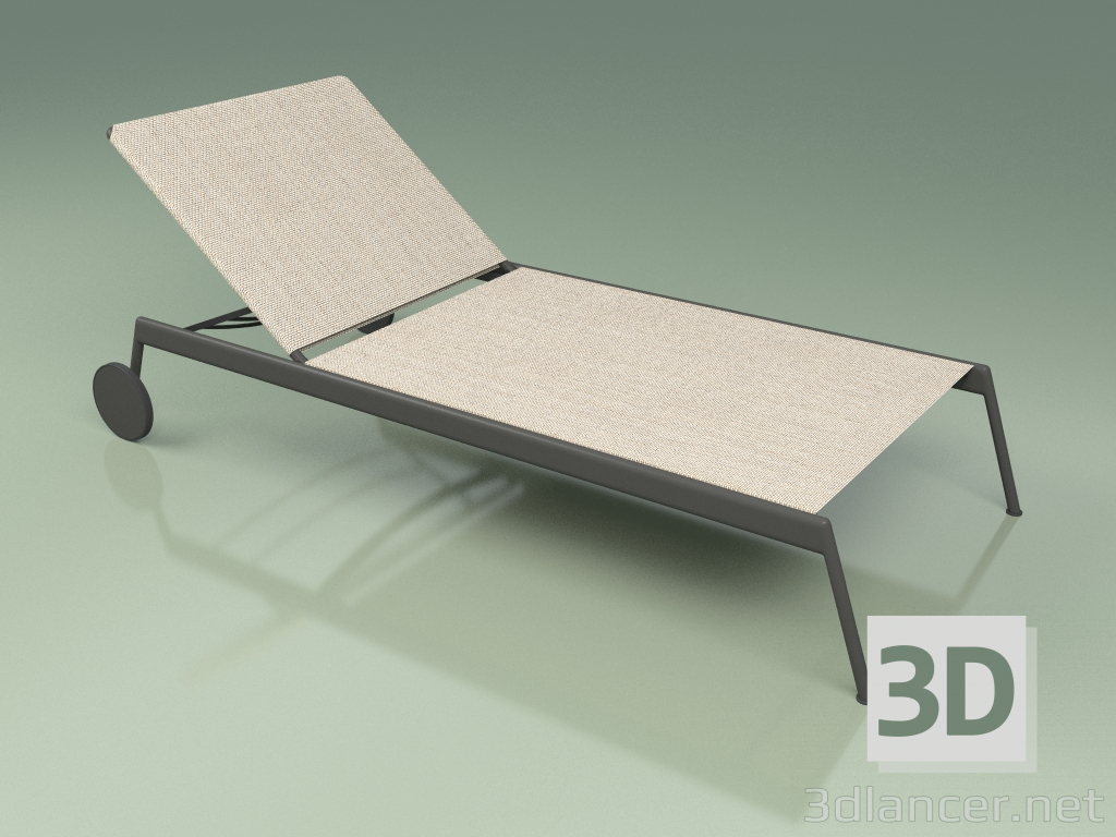 modèle 3D Chaise longue 007 (Metal Smoke, Batyline Sand) - preview