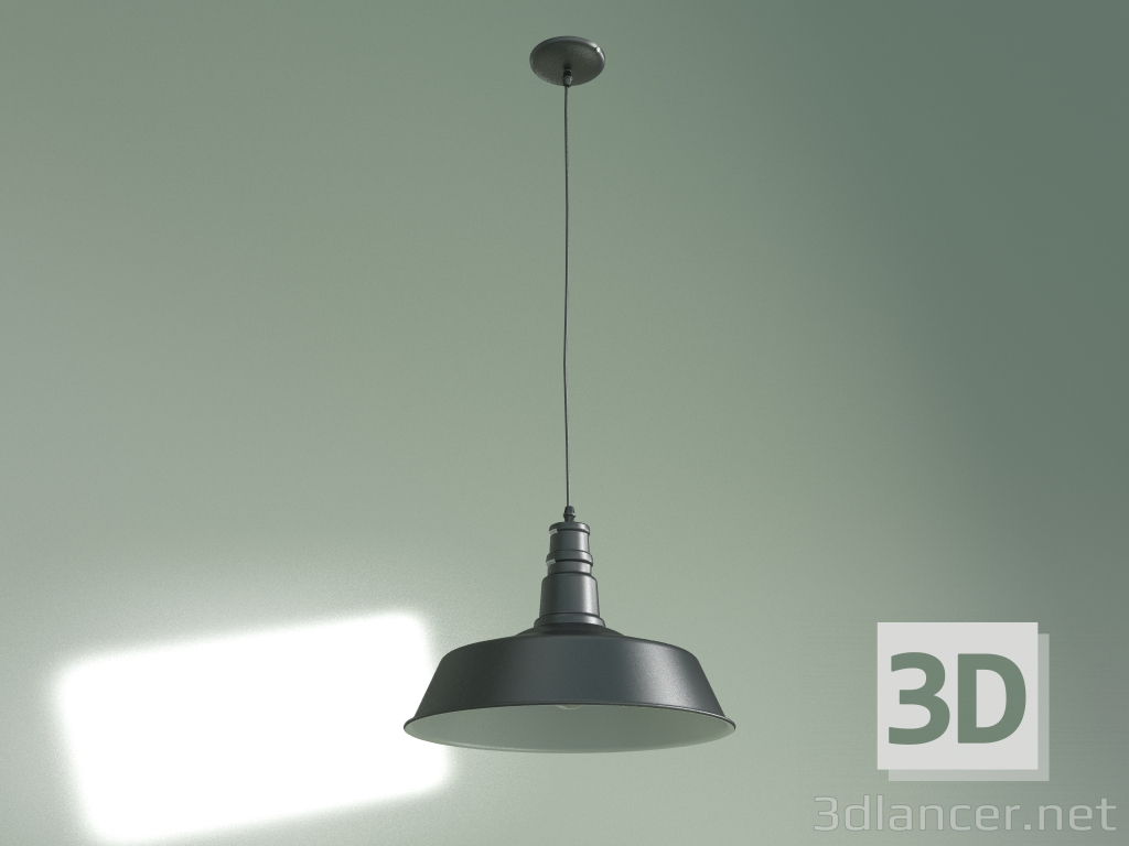 modello 3D Lampada a sospensione Barn Industrial (nero opaco) - anteprima