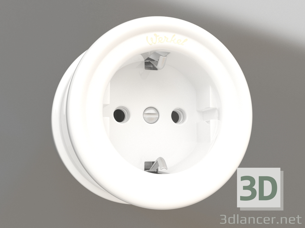 3d model Earth socket (white) - preview