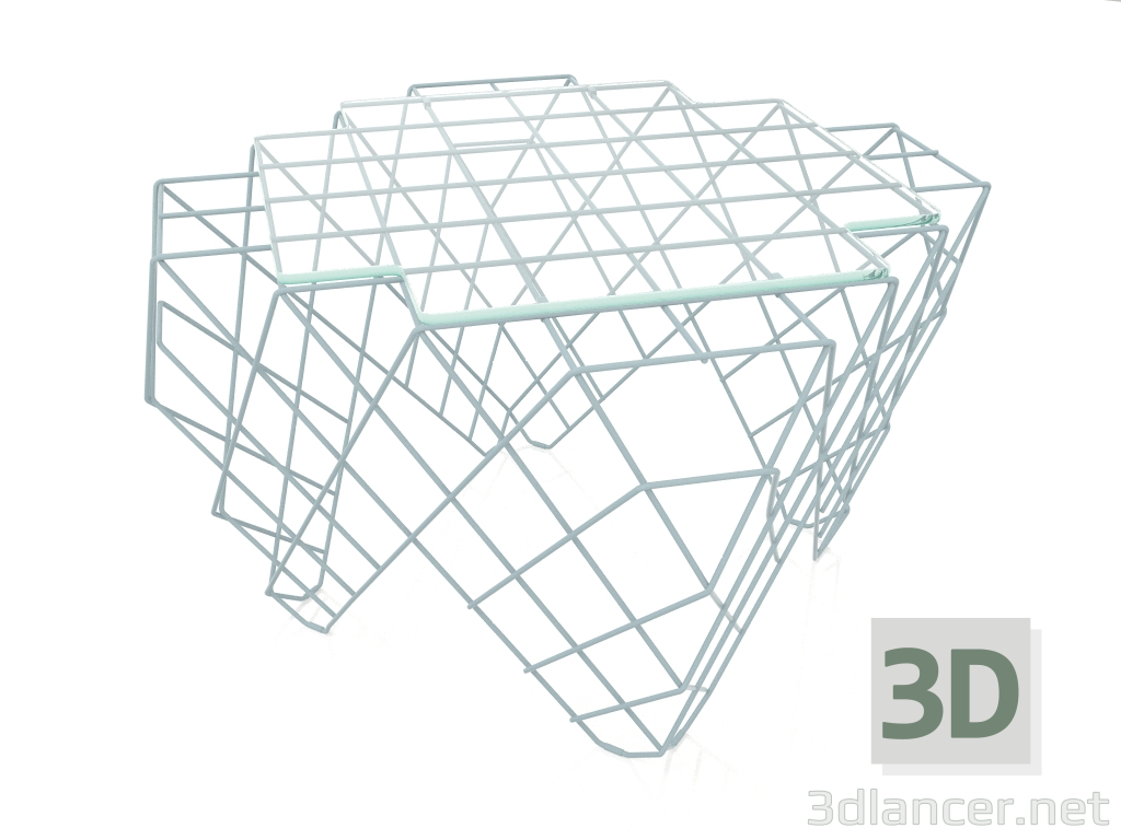3D Modell Niedriger Couchtisch (Blaugrau) - Vorschau