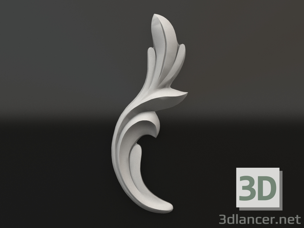 3d model Decorative plaster element DE 036 A (92x35) - preview