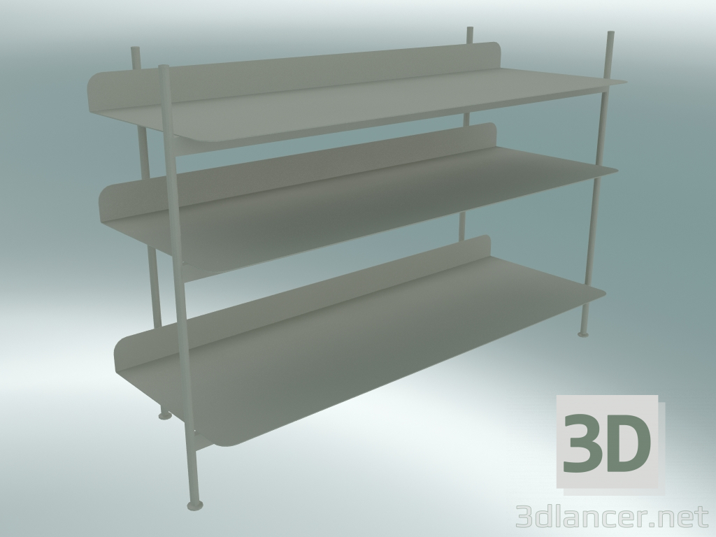 modello 3D Compilazione del sistema rack (configurazione 2, grigio) - anteprima