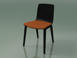 Chaise 3978 (4 pieds en bois, avec un coussin sur le siège, bouleau noir)