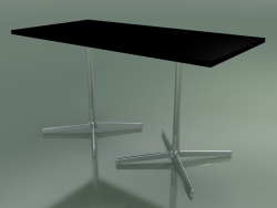 Rectangular table with a double base 5524, 5504 (H 74 - 69x139 cm, Black, LU1)
