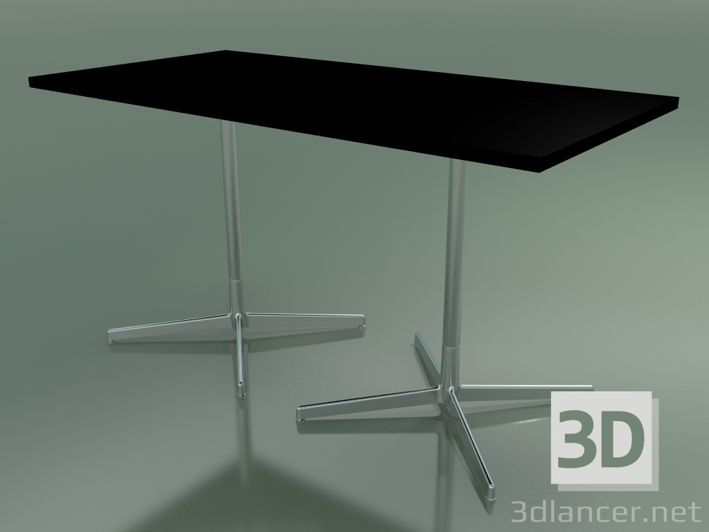 modello 3D Tavolo rettangolare con doppia base 5524, 5504 (H 74 - 69x139 cm, Nero, LU1) - anteprima