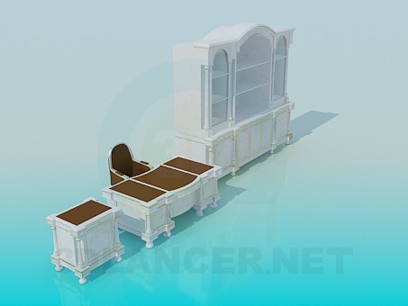 3d модель Мебель для кабинета – превью