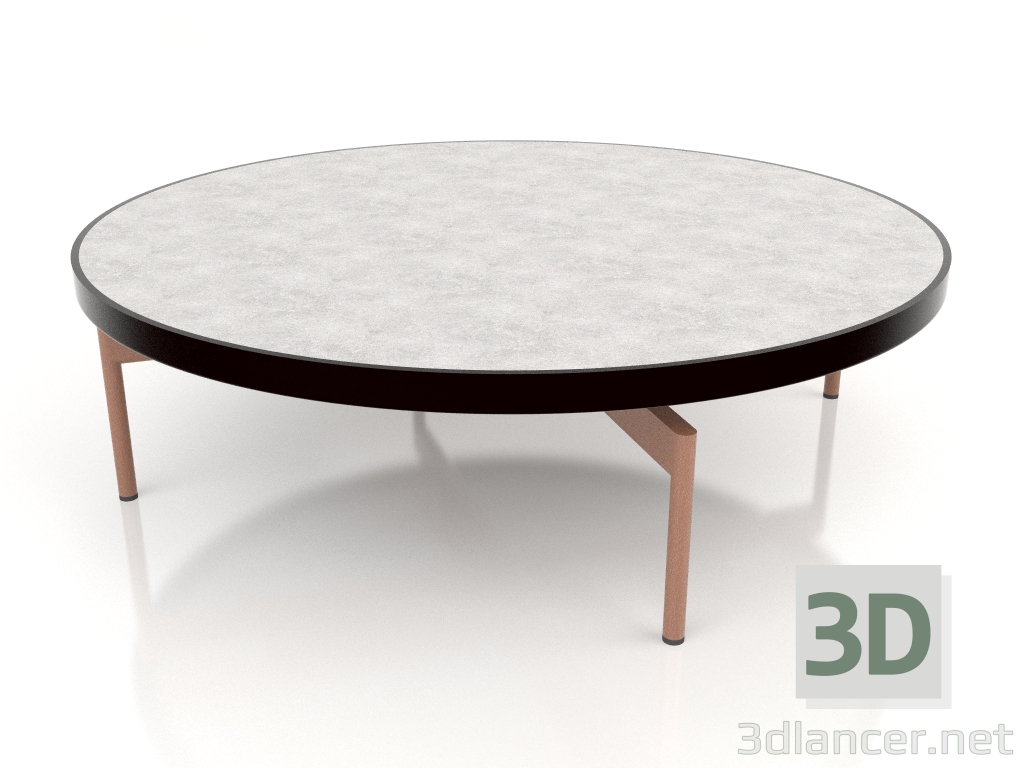 modello 3D Tavolino rotondo Ø120 (Nero, DEKTON Kreta) - anteprima