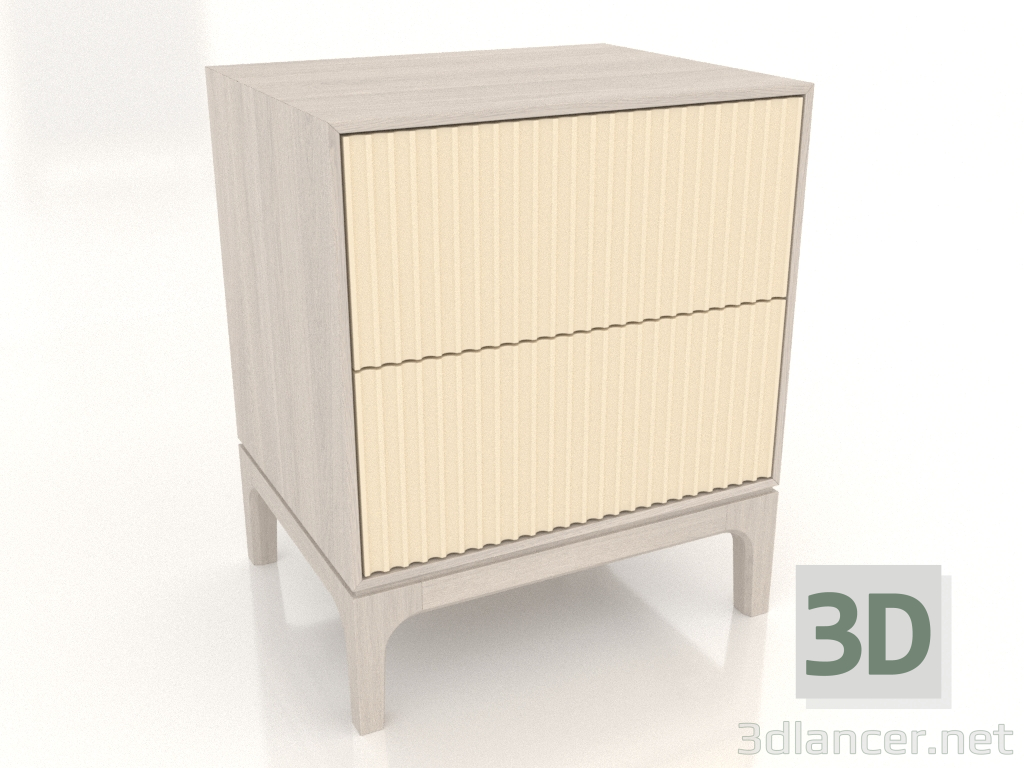 Modelo 3d Mesa de cabeceira FARGO 2 gavetas com fachadas fresadas (baunilha, carvalho branqueado, opção 1) - preview Modelo 3d Mesa de cabeceira FARGO 2 gavetas com fachadas fresadas (baunilha, carvalho branqueado, opção 1) - preview
