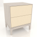 modello 3D Comodino FARGO 2 cassetti con frontali fresati (vaniglia, rovere sbiancato, opzione 1) - anteprima