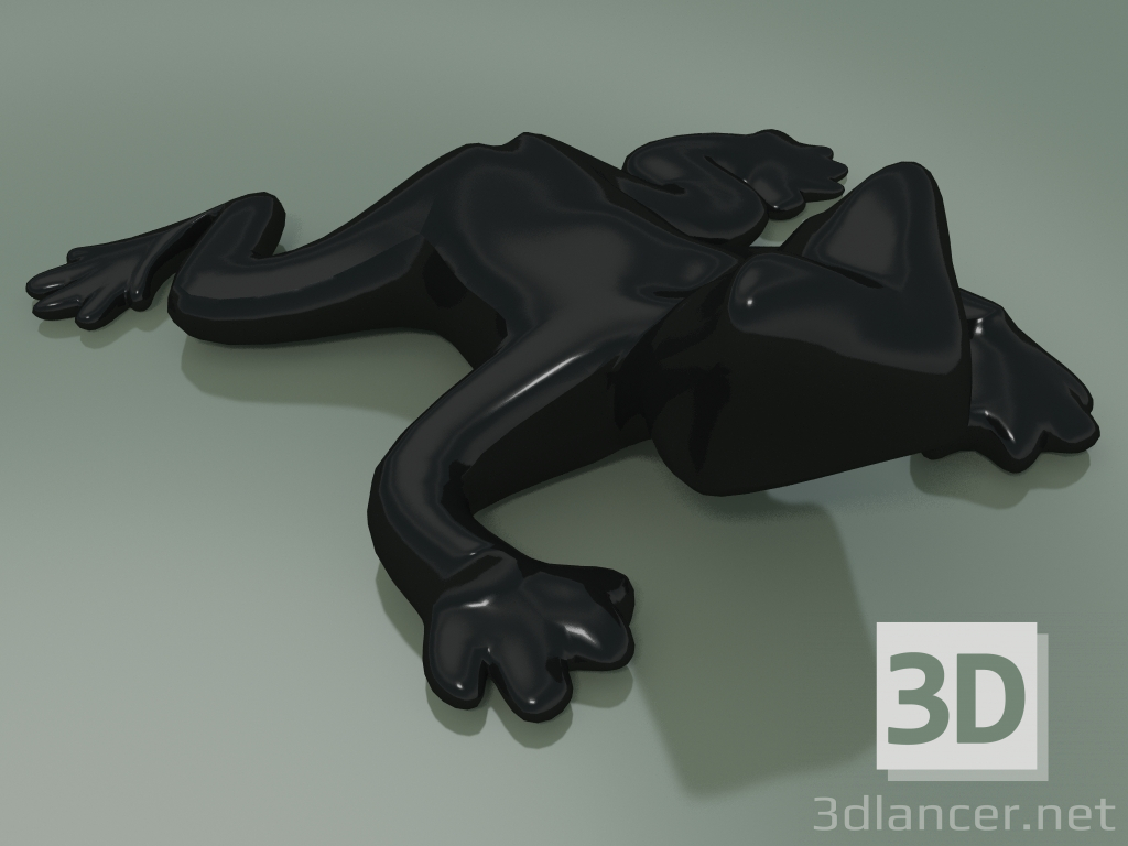 3 डी मॉडल सजावट तत्व सिरेमिक मेंढक (काला) - पूर्वावलोकन