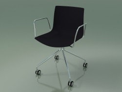 Cadeira 0273 (4 rodízios, com braços, em polipropileno PO00109)