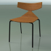 3D Modell Stapelbarer Stuhl 3701 (4 Metallbeine, Teak-Effekt, V39) - Vorschau
