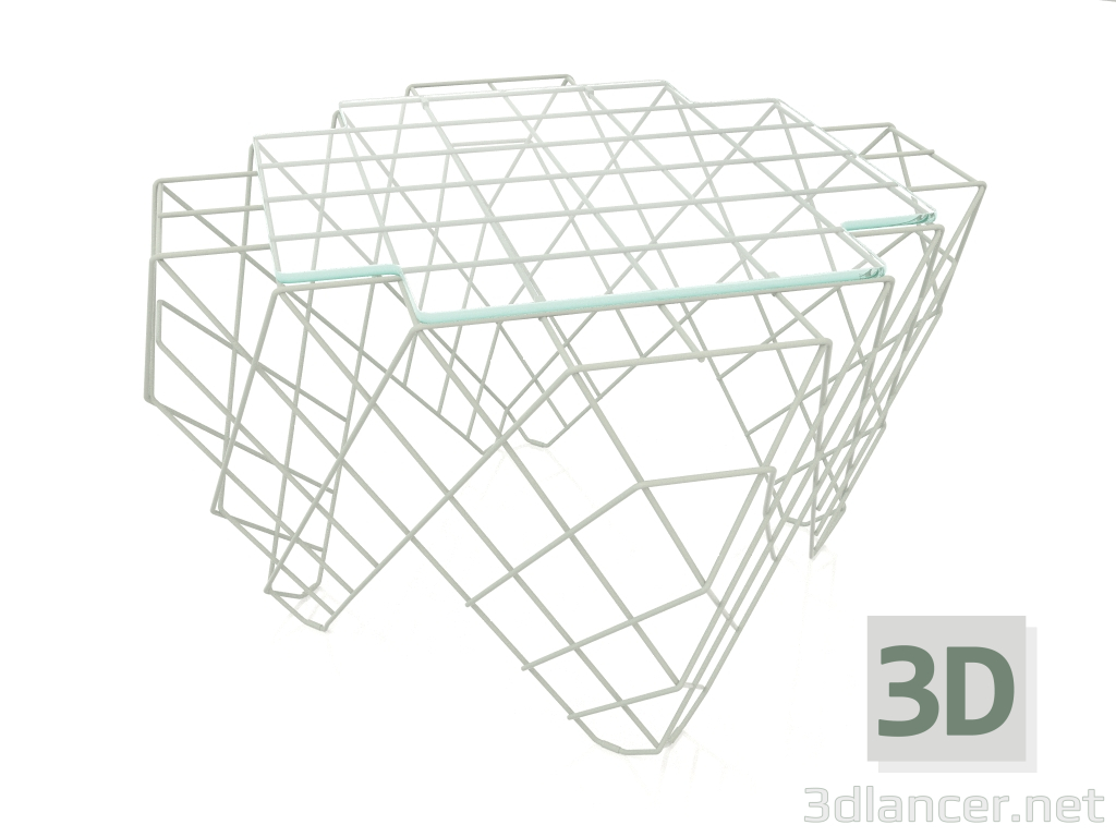 3D Modell Niedriger Couchtisch (Zementgrau) - Vorschau