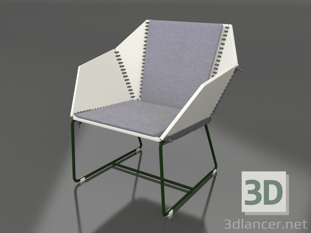 3d модель Клубное кресло (Bottle green) – превью