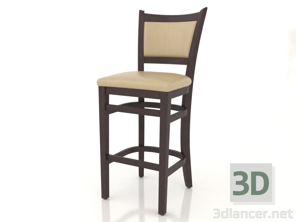 3d model Taburete de bar Chester (nogal oscuro) - vista previa