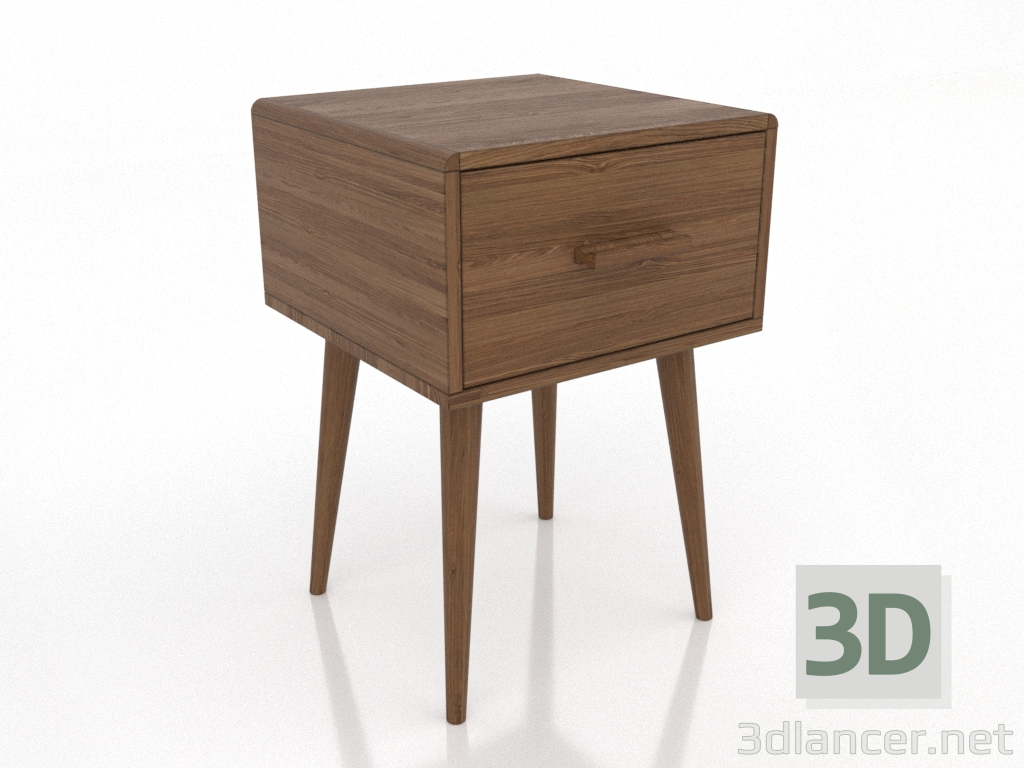 modèle 3D Table de chevet (noyer clair) - preview