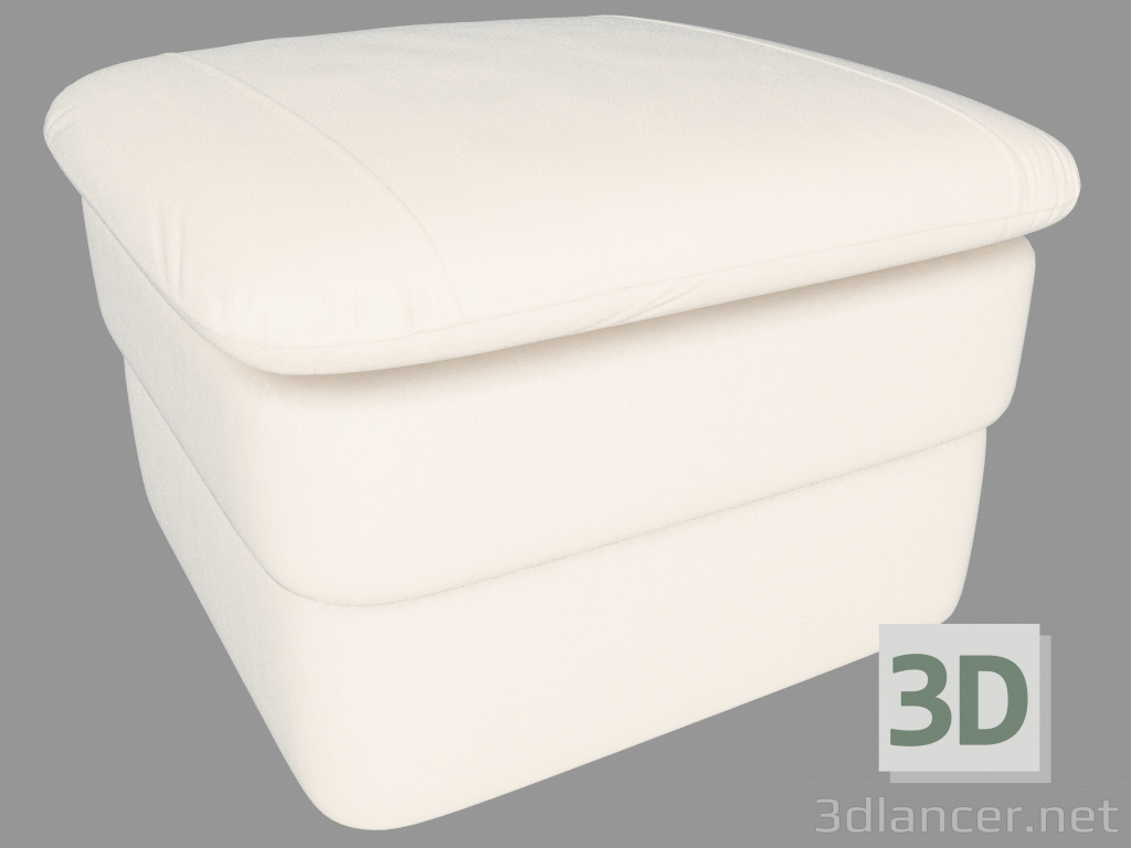 3d model Square pouf with storage box - preview