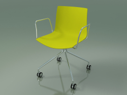 Cadeira 0273 (4 rodízios, com braços, em polipropileno PO00118)