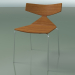 3D Modell Stapelbarer Stuhl 3701 (4 Metallbeine, Teak-Effekt, CRO) - Vorschau