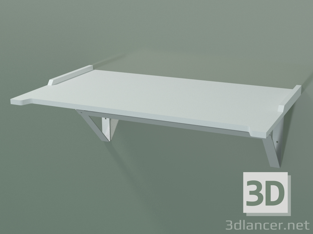 modello 3D Mensola con barra (L 60, P 36, H 22 cm) - anteprima