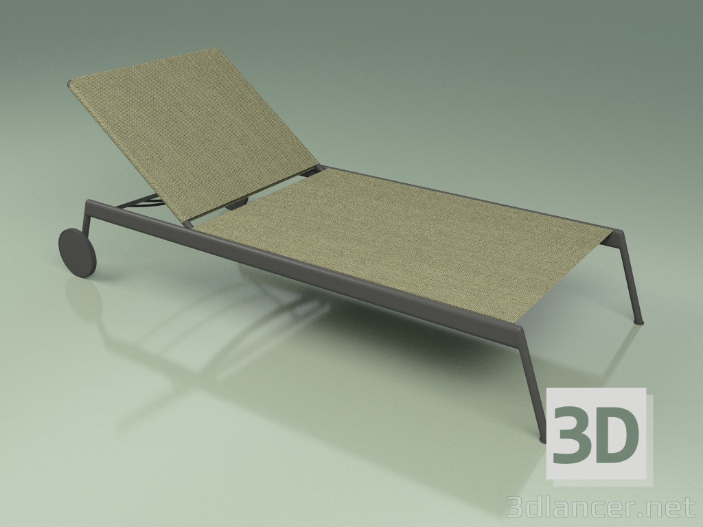 3d model Chaise lounge 007 (Metal Smoke, Batyline Olive) - vista previa