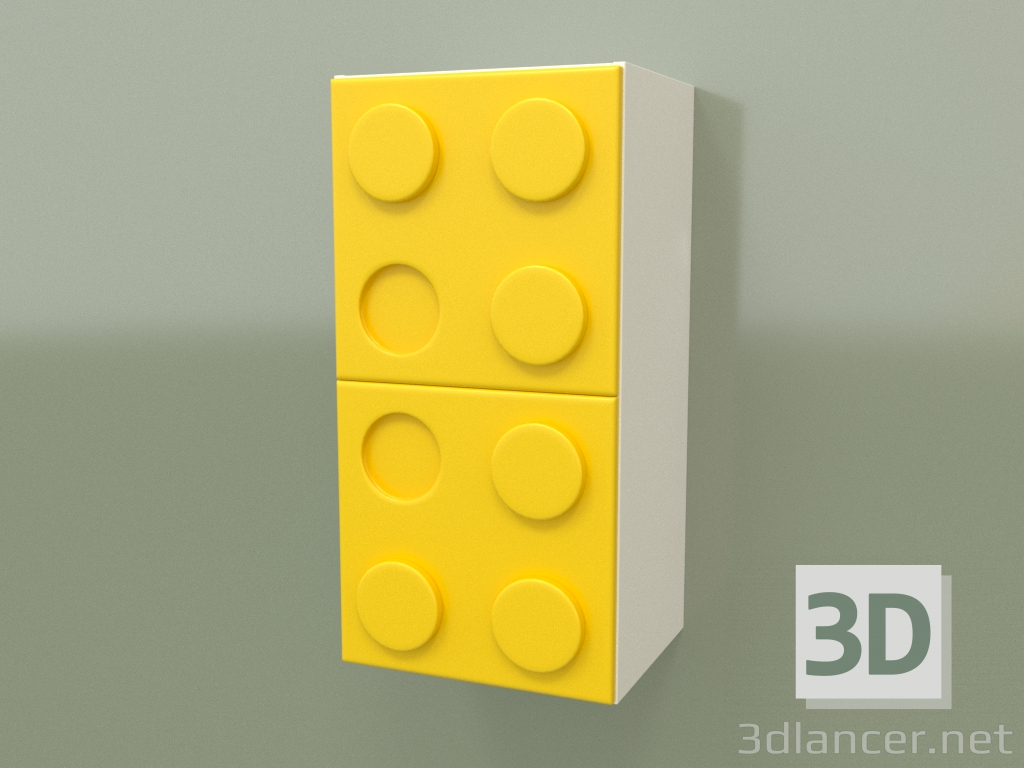 3d model Wall mounted vertical shelf (Yellow) - preview