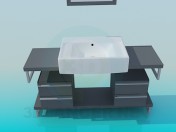 Wash bassin piédestal avec tiroirs