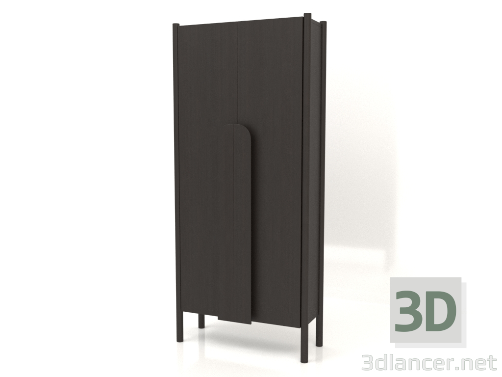 3D Modell Garderobe mit langen Griffen B 01 (800x300x1800, Holzbraun dunkel) - Vorschau