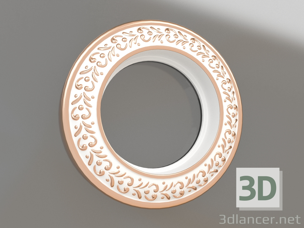 modello 3D Cornice Antik Runda per 1 palo (oro bianco) - anteprima