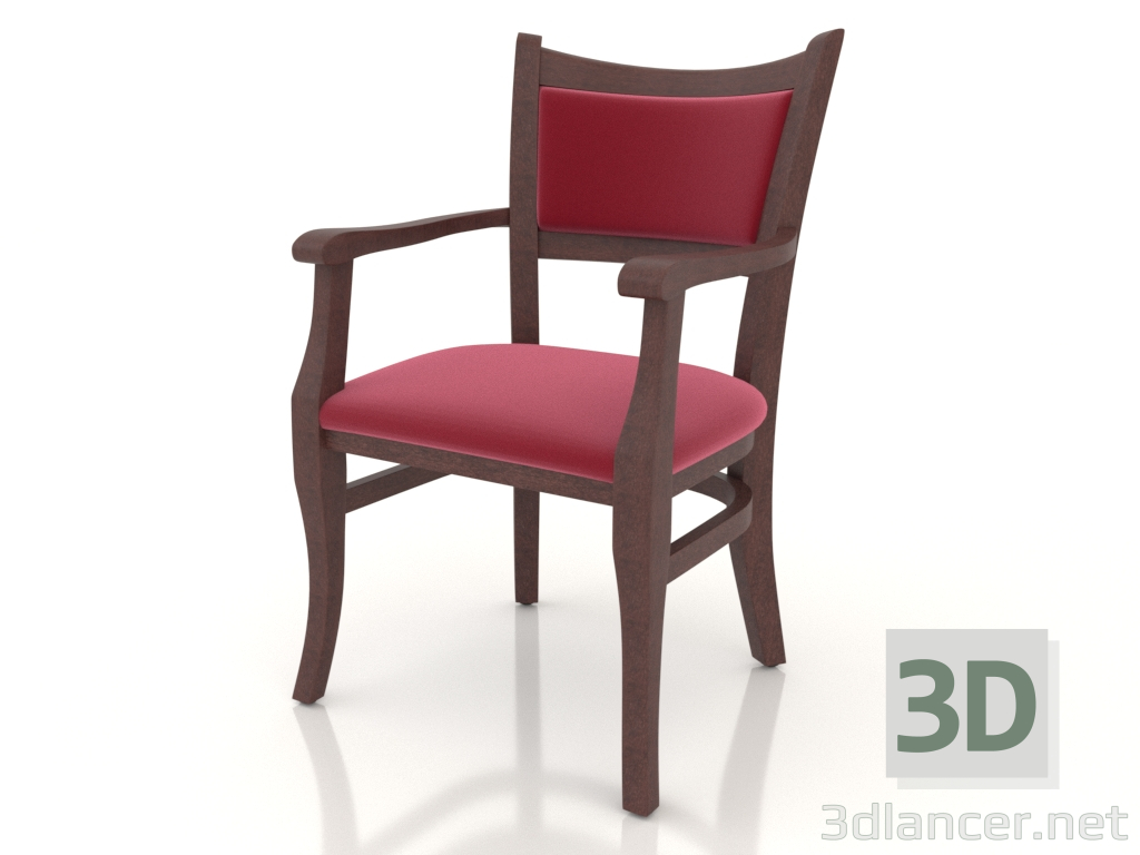 modèle 3D Chaise (fauteuil) Chester (noyer) - preview